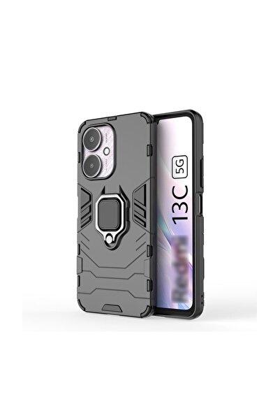 sscase Magnetic Ring Σκληρή Θήκη με Δαχτυλίδι Black (Xiaomi Redmi 13C/Poco C65)