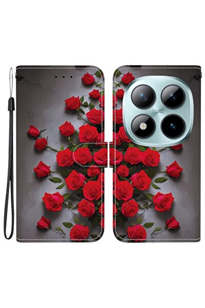 sscase Colored Drawing Θήκη Πορτοφόλι Red Rose (Xiaomi Redmi Note 15 Pro 5G)