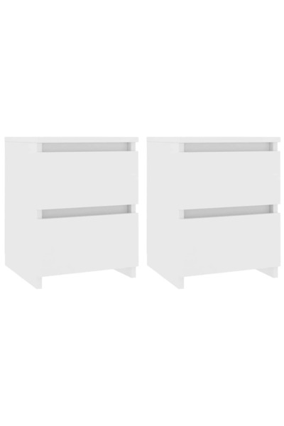 vidaxl Noptiere, 2 buc., alb, 30x30x40 cm, lemn prelucrat