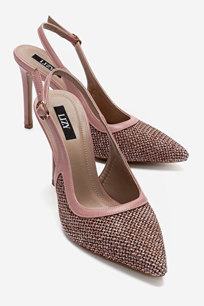 Lizy Shoes Дамски розов сандал с плетени сламени детайли и каишка отзад, 9 см...