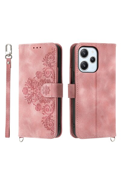 sscase Flowers Θήκη Πορτοφόλι Pink (Xiaomi Redmi 12 4G)
