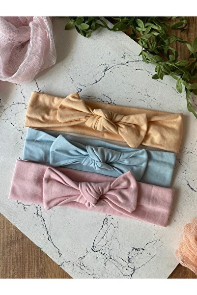 Miniko Butik Tavşan Kulak Penye Bebek Saç Bandı 3'lü
