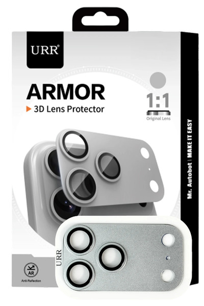 Fuchsia Urr iPhone 17 Pro Armor 3D Camera Lens Protector - Silver