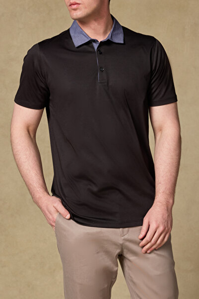 Abbate Tricou polo simplu pentru bărbați, din bumbac mercerizat Bivo, croială...