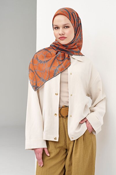 Silk Home حزام وشاح مونار برتقالي 90x90