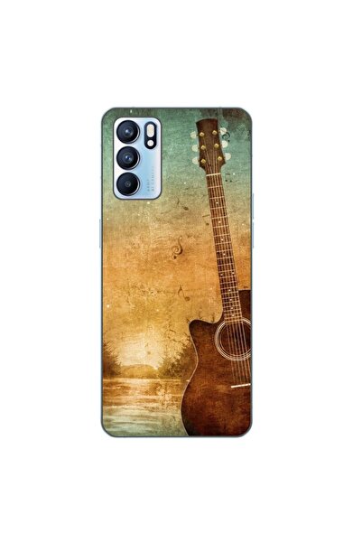 OEM Θήκη συμβατή με Oppo Reno6 5G Σιλικόνης Gel TPU με σχέδιο vintage κιθάρας