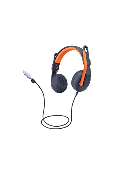 logitech Căști Zone Learn pentru copii, Stereo, Microfon, USB-C, Albastru/Por...