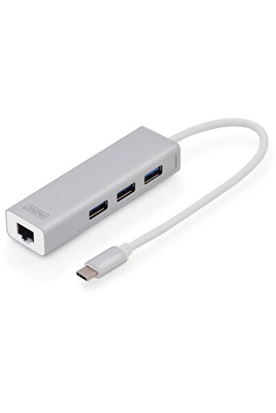Digitus USB-C Hub, 3-Port USB 3.0 with Gigabit Ethernet LAN