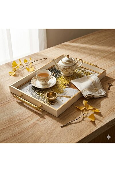 Sembol Tree of Life Patterned Tray - Colorful - 42X30 cm
