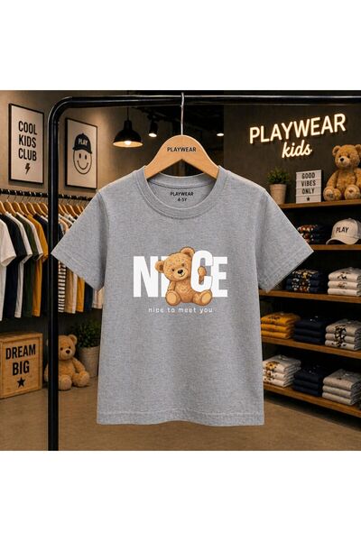 playwear Lepa majica sa medvedom, 100% dječja unisex majica, veličine 5, 6, 7...