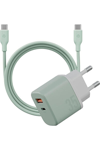 Bazic Φορτιστής GaN με θύρα USB-A και θύρα USB-C και καλώδιο USB-C σε USB-C, ...