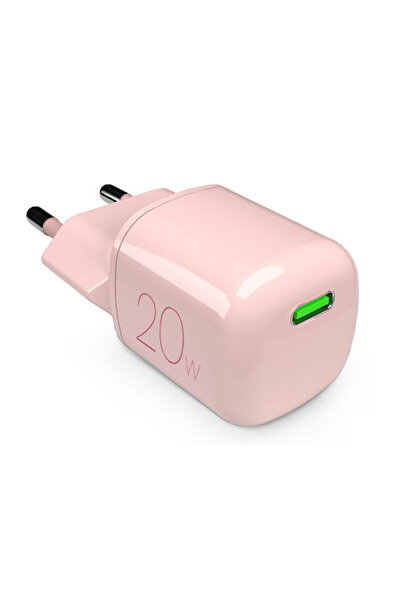 Puro Ασύρματος φορτιστής GaN με θύρα εξόδου USB-C, Παροχή ισχύος 20W, Ροζ