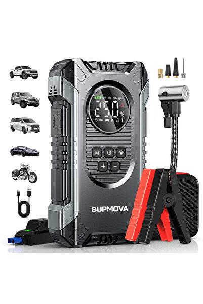 BUPMOVA Jump Starter with Air Compressor 6000A 150PSI Portable Car Battery Ju...
