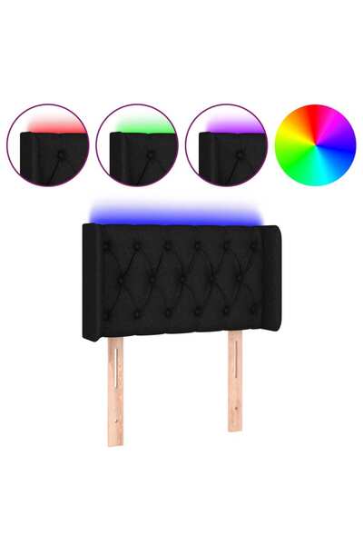 vidaxl LED headboard, black, 83x16x78/88 cm, textile