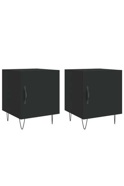 vidaxl Noptiere, 2 buc., negru, 40x40x50 cm, lemn compozit