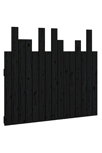 vidaxl Tăblie de pat pentru perete, negru, 95,5x3x80 cm lemn masiv pin