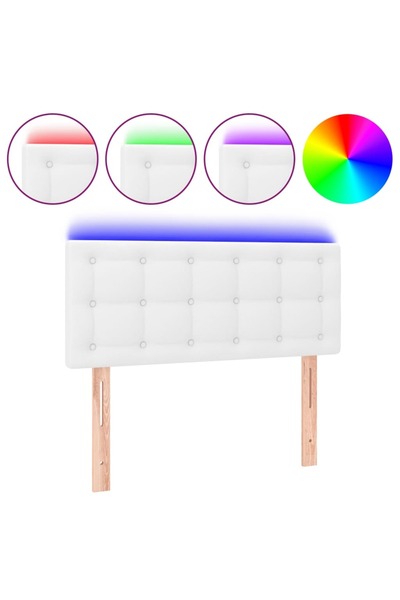 vidaxl LED headboard, white, 80x5x78/88 cm, eco- Leather
