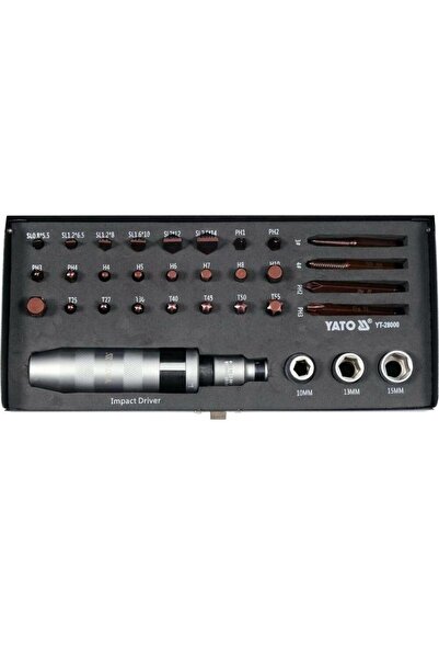 yato YT-28000 Impact Screwdriver Set, 32 Bits, Chrome Vanadium