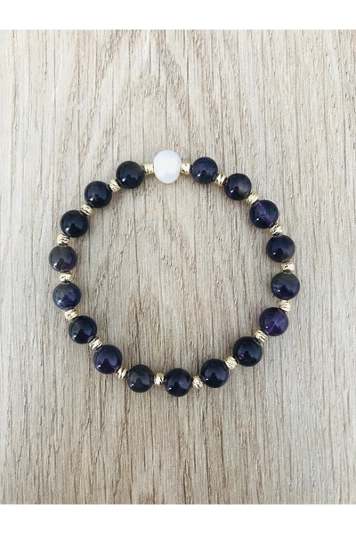 MK tasarım True Pearl-Amethyst Stone Bracelet Mk.7000.816- Comfort-Peace-Ener...