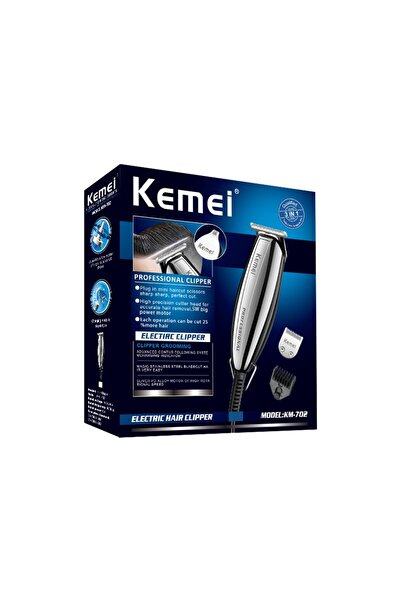 Kemei KM-702 Professional Electric Hair Clipper Best Cheap Hair Trimmer Stainless Steel USB Battery