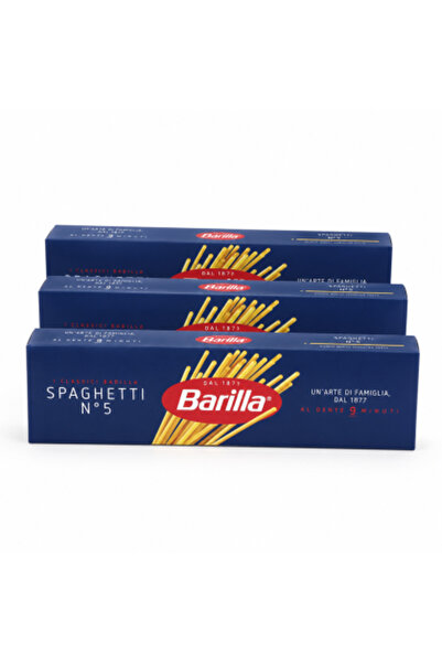 Barilla Set de 3 x Spaghetti N ° 5 paste, 500 g, paste din grâu dur, timp de ...