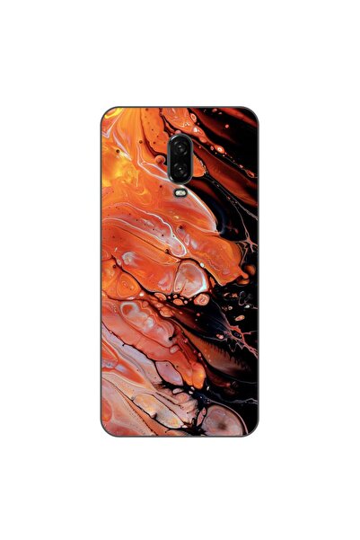 OEM Husa compatibila cu OnePlus 6T Silicon Gel Tpu Model Abstract Lava Flow