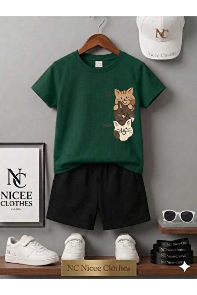 NC Nicee Clothes Tricou și pantaloni scurți de vară pentru copii, unisex (Tre...