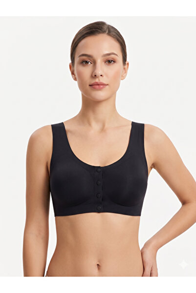 EBRULİ LİNGERİE Seamless Laser Cut Bralet Bra with Front Buttons