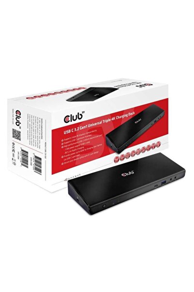 Club 3D CSV-1562 Καθολική Τριπλή Βάση Φόρτισης USB-C 4K, Μαύρο