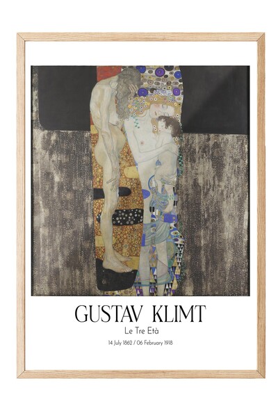 Postifull Gustav Klimt - Tri doba, slika u drvenom okviru, umetnička serija B...