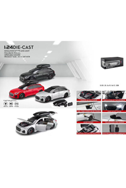 CasaDesteapta.ro Jucarie Audi RS6 Die Cast Model Pull Back Metal Car