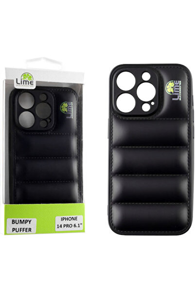 Lime&co Lime Bumpy Puffer Πίσω Θήκη Σιλικόνης Μαύρη (iPhone 14 Pro) Κωδικός: ...
