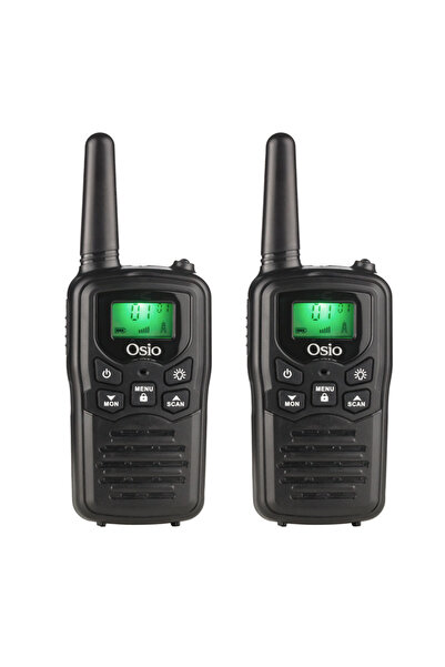 OSIO OPM-1050 Mαύρο Επαναφορτιζόμενο PMR Walkie Talkie με φακό και καλώδιο 8 ...