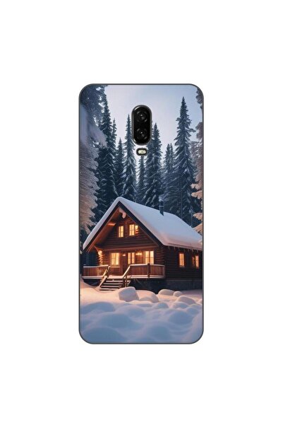 OEM Husa compatibila cu OnePlus 6T Silicon Gel Tpu Model Peisaj Iarna Cabana