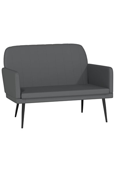 vidaxl Bancă, gri, 107x80x81 cm, piele ecologică