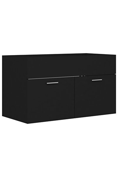 vidaxl Sink cabinet, black, 80x38.5x46 cm, chipboard