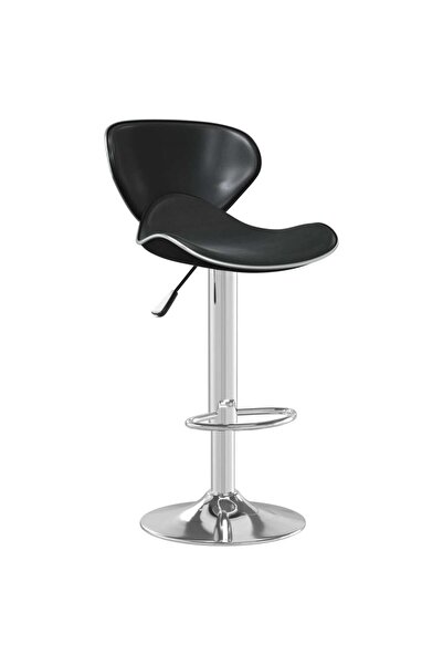 vidaxl Scaun de bar, negru, piele ecologică
