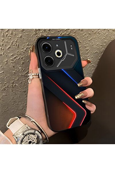 PATTERNOVA Tecno Pova 6/Pova 6 Pro 5G Uyumlu Tekno Tarzı Birleşik Çizgili Kıl...