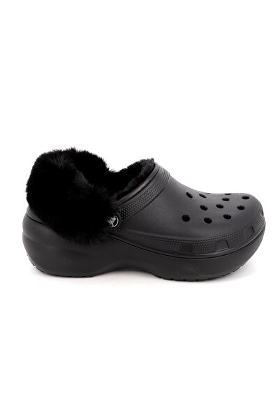 Crocs Γυναικείο Σαμπό Classic Platform Fuzz Lined Cg Χρώματος Μαύρο 212854-001