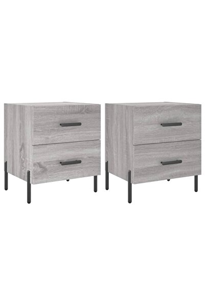 vidaxl Bedside tables, 2 pcs., sonoma gray, 40x35x47.5 cm, composite wood