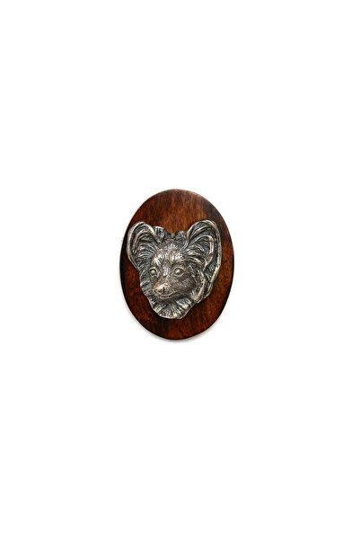 Art - Dog Papillon, Continental Toy Spaniel, Câine fluture - Broșă pentru con...