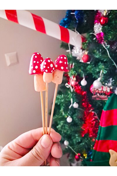 Handmade Saksı süsü mantarlar 3 adet 3 boy buyuk orta kucuk 4 cm civarı boyal...