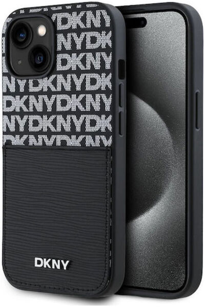 Dkny Επαναλαμβανόμενο Σχέδιο Πίσω Κάλυμμα Συνθετικό Δέρμα / Δέρμα Μαύρο (iPho...