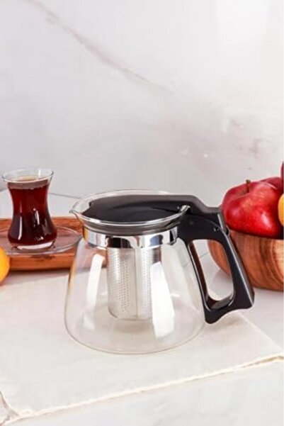 Yıldızan Nzr Beautestore Durable Borosilicate Glass Teapot with Self-Filter, ...