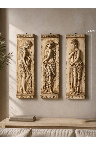 3-Piece Greek Women Wall Decor Set Wall Relief Decors