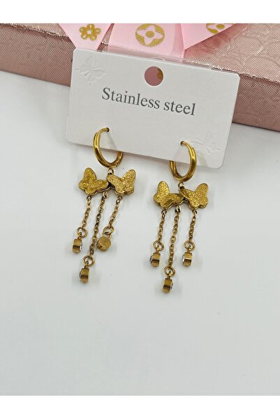 Bozhi Earrings Steel Gold Daily Elegance