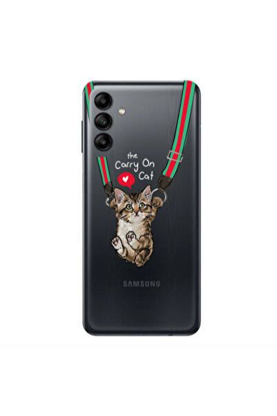 Other Samsung A04S Swinging cat Transparent Silicone TPU Θήκη
