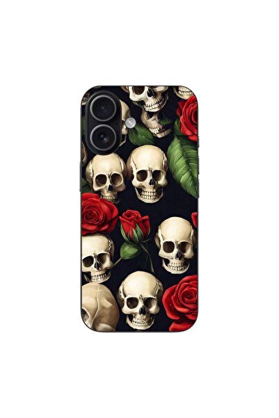 OEM Husa compatibila cu Apple iPhone 17 Silicon Gel Tpu Model Skulls and Roses