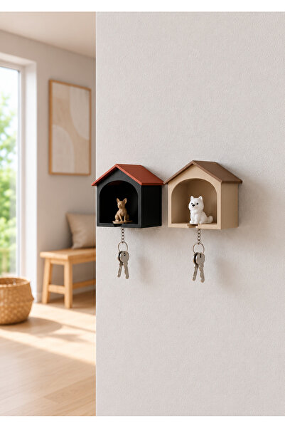 perim3d Black Color Shed Wall Key Holder – Detachable Set with Dog Figure
