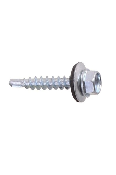 Rocast Set 100 x Surub Autoforant Cap Hex + Saiba EPDM 14mm, Otel, Zincat - 4...